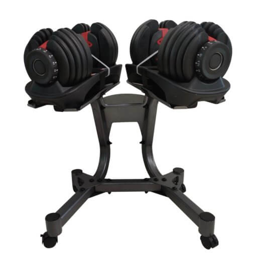 Adjustable Dumbbells with Stand 552.5lbs Used Gym Equipment